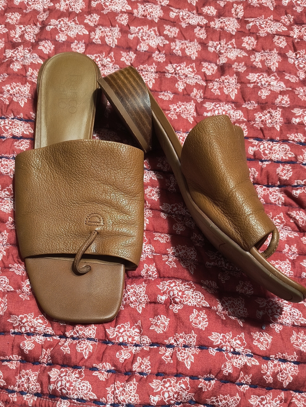 Franco Sarto Women’s Brown Slide Sandals - Leather Slip-On